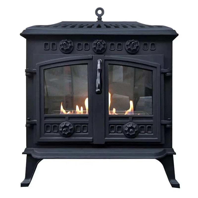 Scandi-Flame Bergen Small Cast Iron Bioethanol Flueless Real Fire Flame Stove