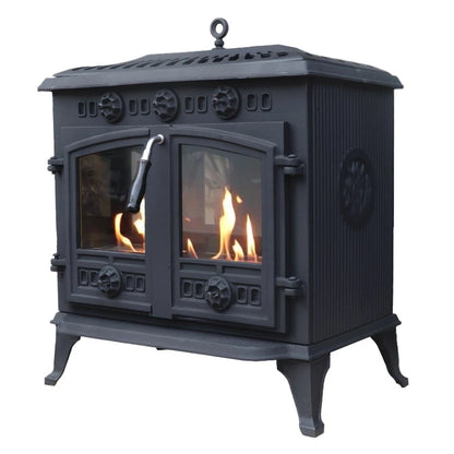Scandi-Flame Bergen Small Cast Iron Bioethanol Flueless Real Fire Flame Stove