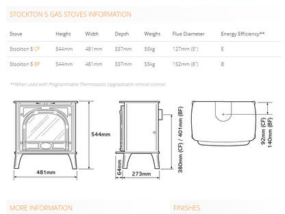 Gazco Stockton 5 Conventional Flue Coal Effect Gas Stove