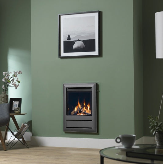 Wildfire Ravel 400 HE Hole in The Wall Log Effect Slide Control Antrachite Chinmey Gas Fire