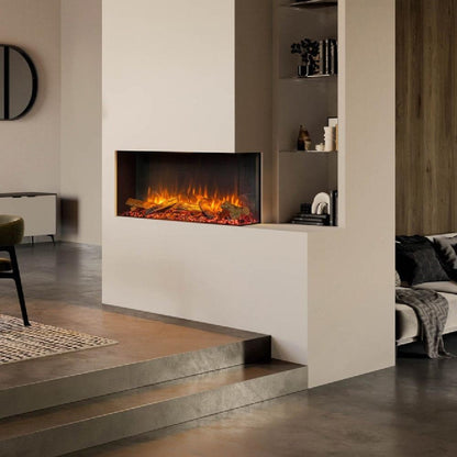 Gazco "NEW" eReflex 110RW Multi Sided Electric Log Effect Fire - Corner Installation fitting