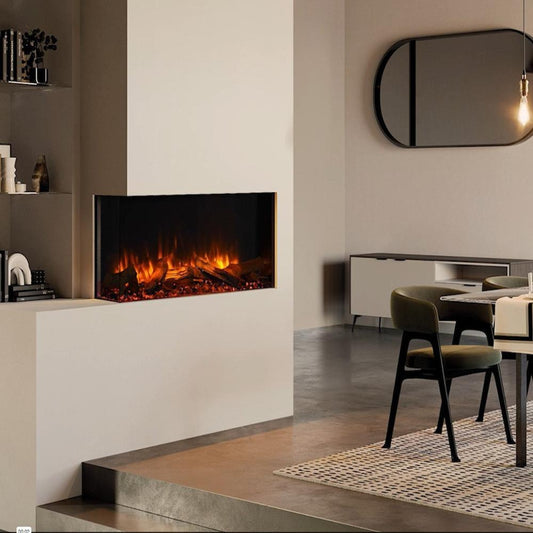 Gazco "NEW" eReflex 110RW Multi Sided Electric Log Effect Fire - Corner Installation fitting
