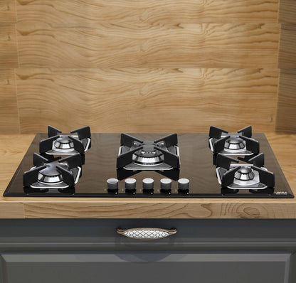 Lofra Marte 90 Built-in Gas Hob in Black Glass HGN9E0 90cm