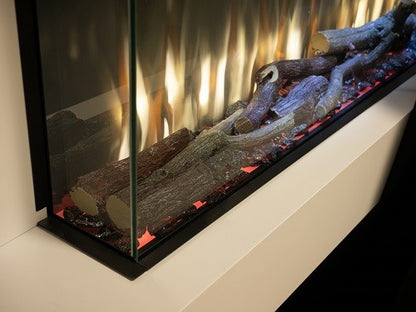 C&J iRange i1100e Slimline Multi-Sided Electric Fire with "REAL" CHOPPED WOOD LOGS
