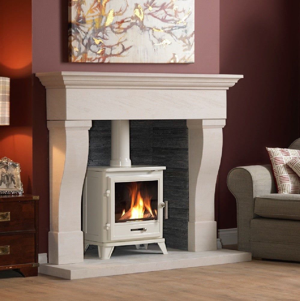 Pennmann Penman Bassington CF Cream Enamel Log Gas Stove NG with Traditional Le ...