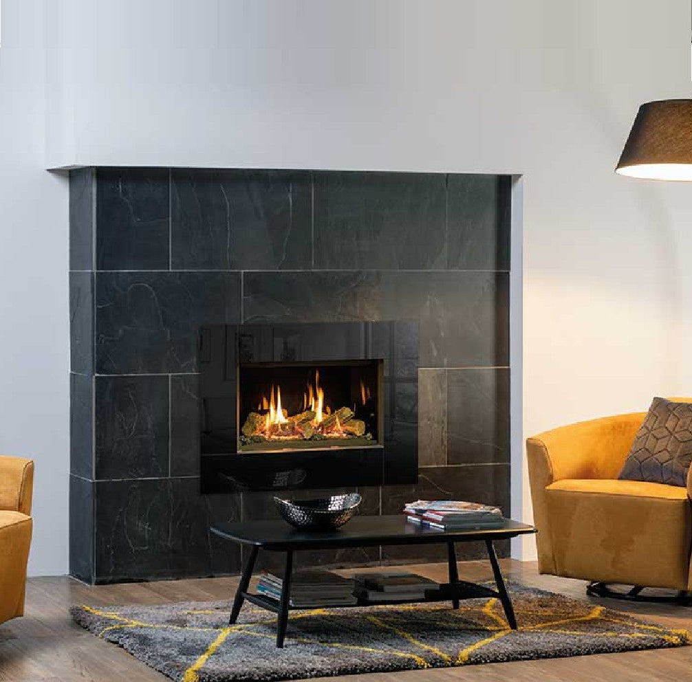 Gazco Riva2 600 Conventional Flue Log Effect Gas Fire with Icon XS Glass Frame