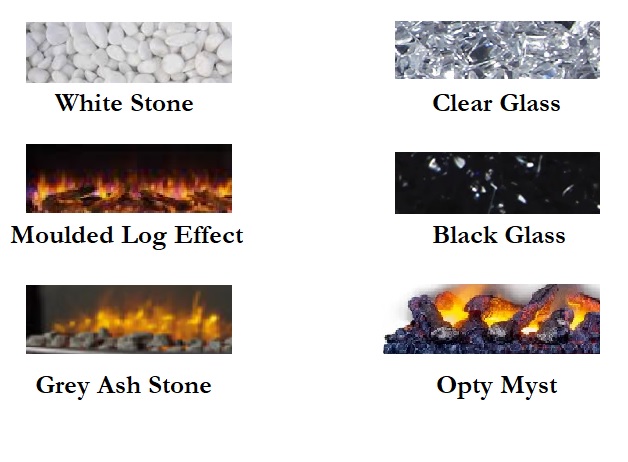Electric fire different flame effect insets